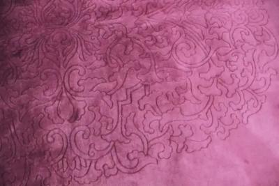 Antique Art Deco Carpet Solid Light Purple 89 x 116 