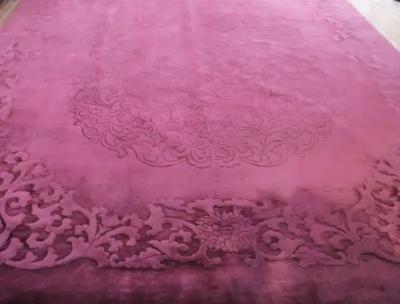 Antique Art Deco Carpet Solid Light Purple 89 x 116 