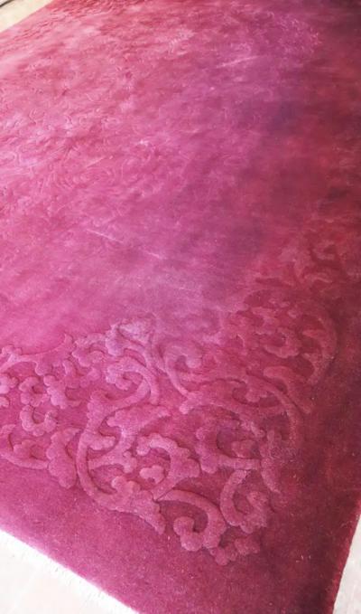Antique Art Deco Carpet Solid Light Purple 89 x 116 