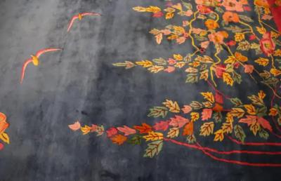 Antique Art Deco Carpet The happy World 88 x 114 