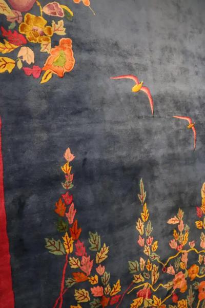 Antique Art Deco Carpet The happy World 88 x 114 