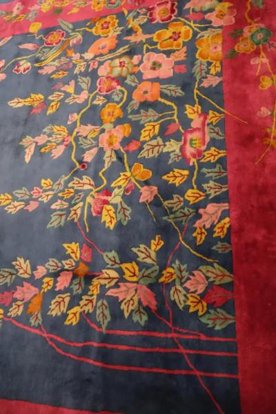 Antique Art Deco Carpet The happy World 88 x 114 