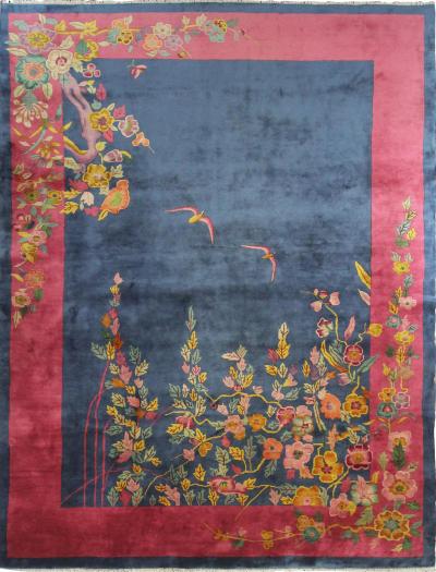 Antique Art Deco Carpet The happy World 88 x 114 