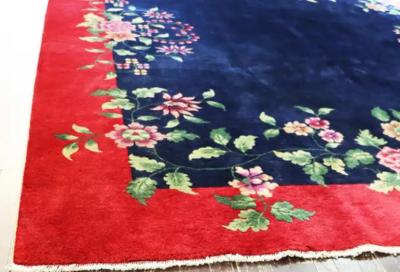 Antique Art Deco Chinese Carpet Amazing Color 79 x 97 