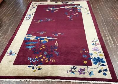 Antique Art Deco Chinese Carpet C 1920s Tree of Knowledge