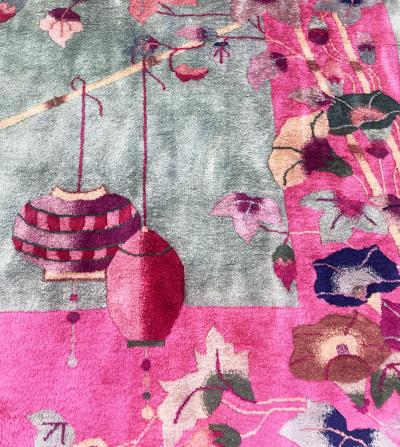 Antique Art Deco Chinese Oriental Carpet 88 x 117 