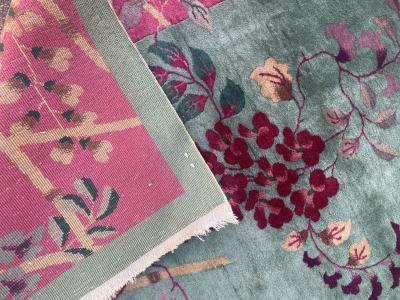 Antique Art Deco Chinese Oriental Carpet 88 x 117 