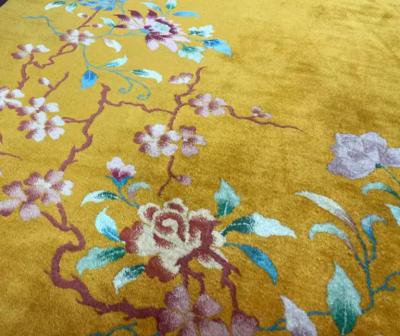 Antique Art Deco Chinese Oriental Rug Gold 17400 circa 1930s
