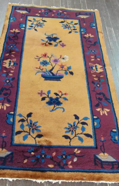 Antique Art Deco Chinese Oriental Rug Magnificent