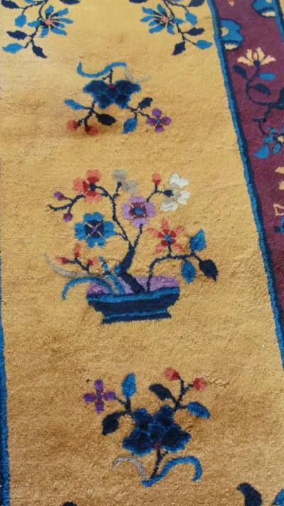 Antique Art Deco Chinese Oriental Rug Magnificent