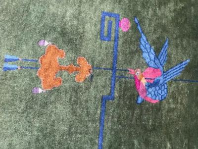 Antique Art Deco Chinese Oriental Rug Wonderful Green