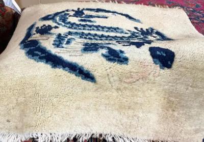 Antique Art Deco Chinese Peking Dragon Rug