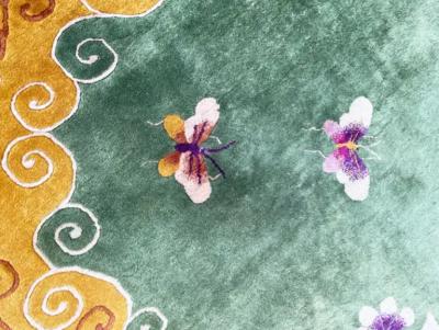 Antique Art Deco Chinese Rug Butterfly Meet finely