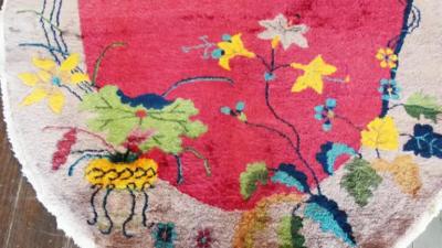 Antique Art Deco Chinese Rug Oval