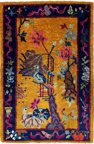 Antique Art Deco Chinese c 1920s The Mother and the chick AS IS