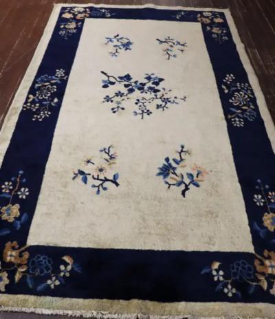 Antique Art Deco Chinese peking Rug 4 x 69