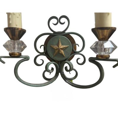 Antique Art Deco French Bronze Wall Light Sconces a Pair
