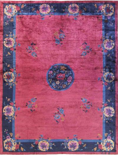 Antique Art Deco Manderin Manchester Wool Carpet Signed
