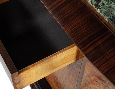 Antique Art Deco Marble Top Buffet Cabinet