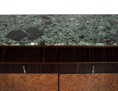 Antique Art Deco Marble Top Buffet Cabinet