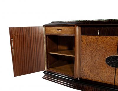 Antique Art Deco Marble Top Buffet Cabinet