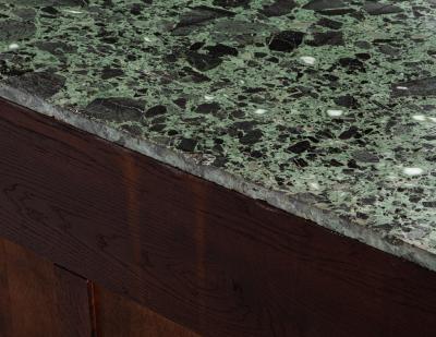 Antique Art Deco Marble Top Buffet Cabinet