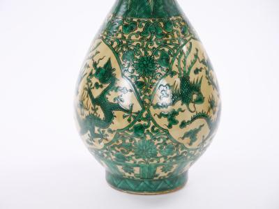 Antique Asian Porcelain Vase Figural Landscape Intricate Foliate Decoration