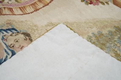 Antique Aubusson Design Tapestry 27 x 29