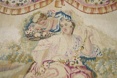 Antique Aubusson Design Tapestry 27 x 29