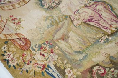 Antique Aubusson Design Tapestry 27 x 29