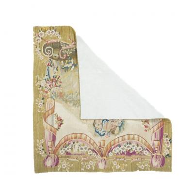 Antique Aubusson Design Tapestry 27 x 29