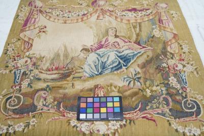 Antique Aubusson Design Tapestry 28 x 28