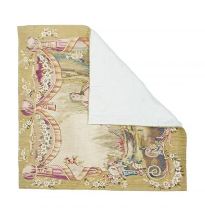 Antique Aubusson Design Tapestry 28 x 28