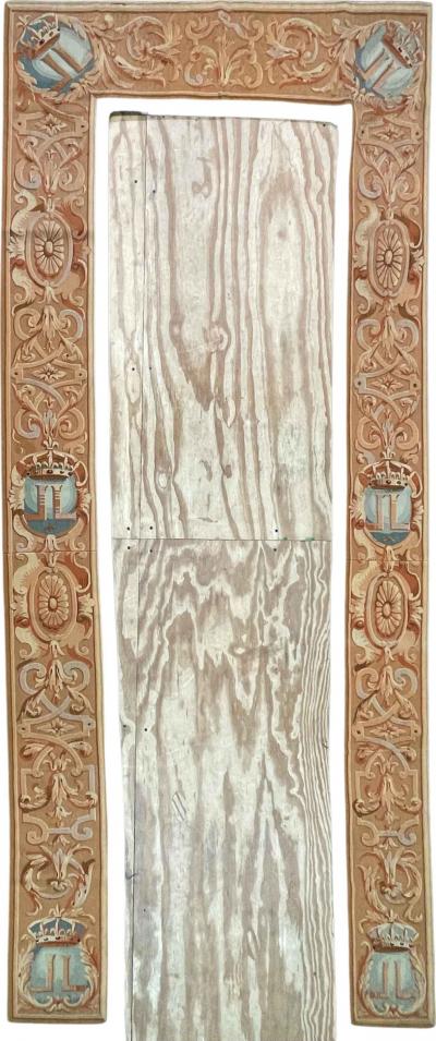 Antique Aubusson Door Window Panel