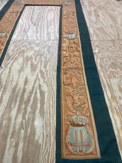 Antique Aubusson Door Window Panel