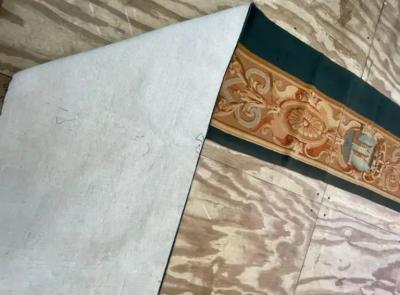 Antique Aubusson Door Window Panel