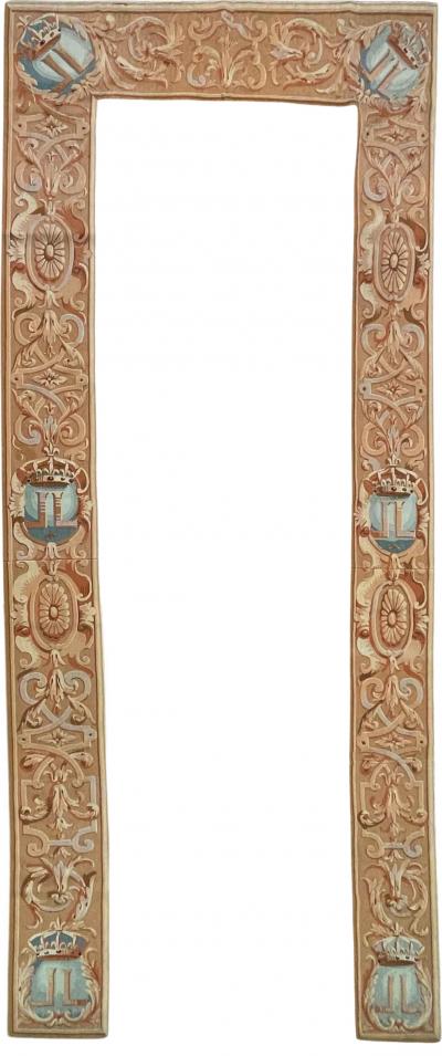 Antique Aubusson Door Window Panel