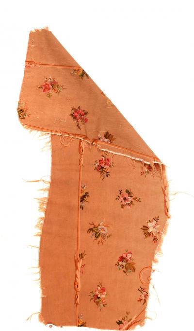 Antique Aubusson French Tapestry Cover Seat 1 of pair 11 x 48