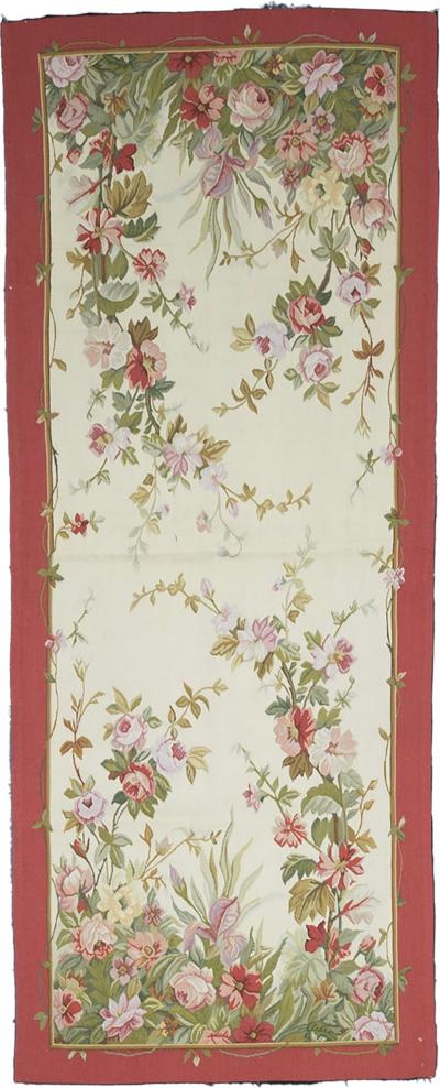 Antique Aubusson Rug 30 x 60 