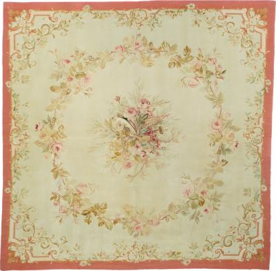 Antique Aubusson Rug 5 0 x 5 0 