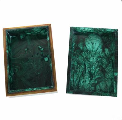 Antique Austrian Malachite Lidded Dresser Box