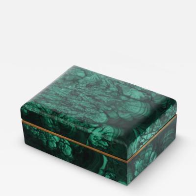 Antique Austrian Malachite Lidded Dresser Box