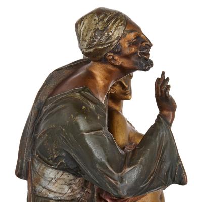 Antique Austrian Orientalist cold painted bronze sculpture