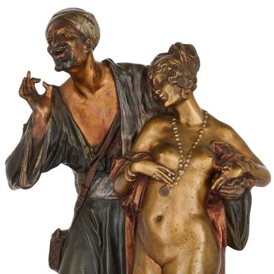 Antique Austrian Orientalist cold painted bronze sculpture