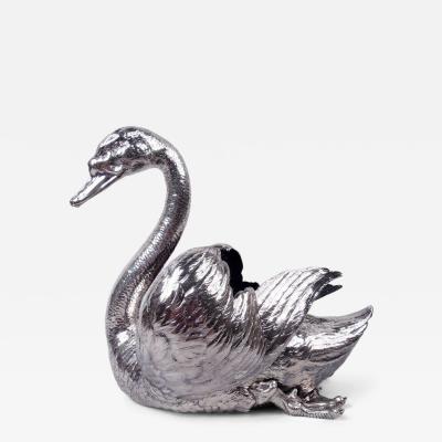 Antique Austrian Silver Centerpiece Swan
