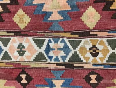 Antique Azerbaijan Kilim rug unusual 20th century