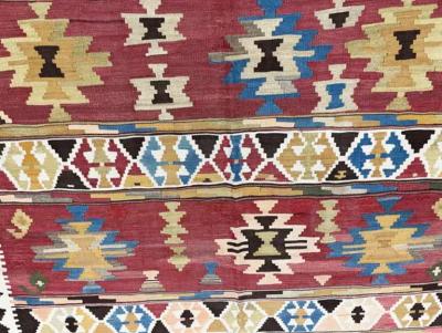 Antique Azerbaijan Kilim rug unusual 20th century