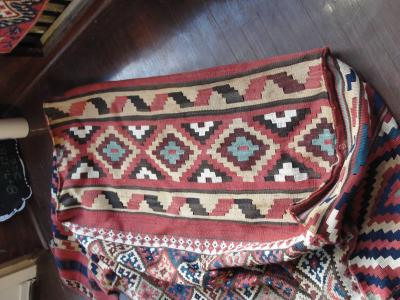 Antique Azerbaijan Shahsavan Cargo Bag or Mafrash Bedding Bags Soumak Kilim