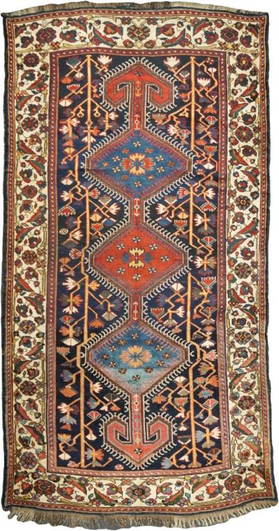 Antique Bakhtiari Rug 53 x 101