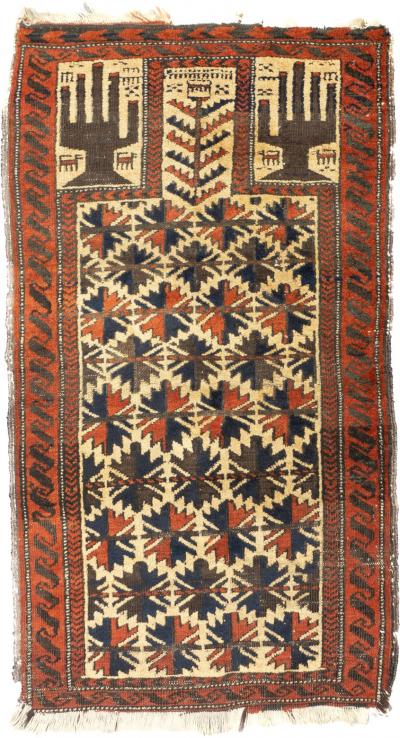 Antique Balouch Rug 2 3 x 2 11 